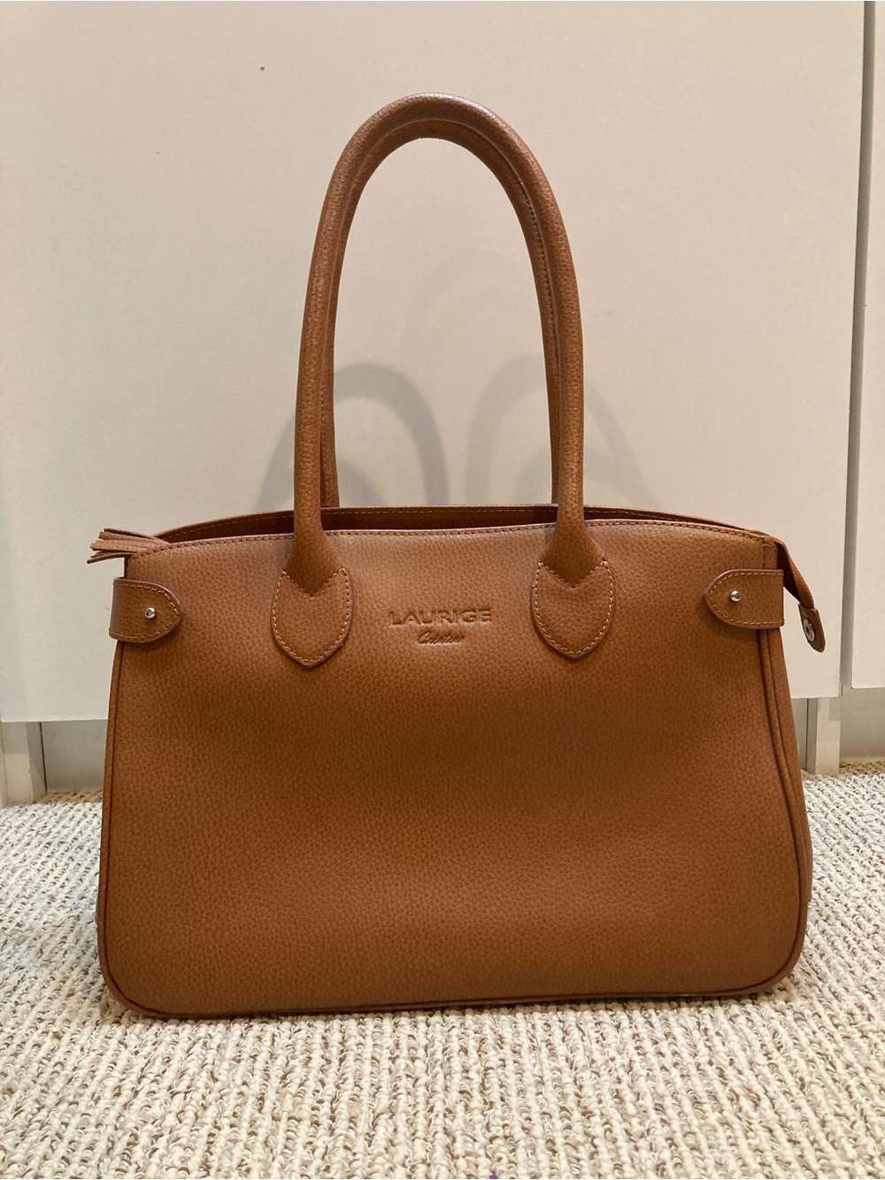Laurige Camel Brown Leather Tote Bag